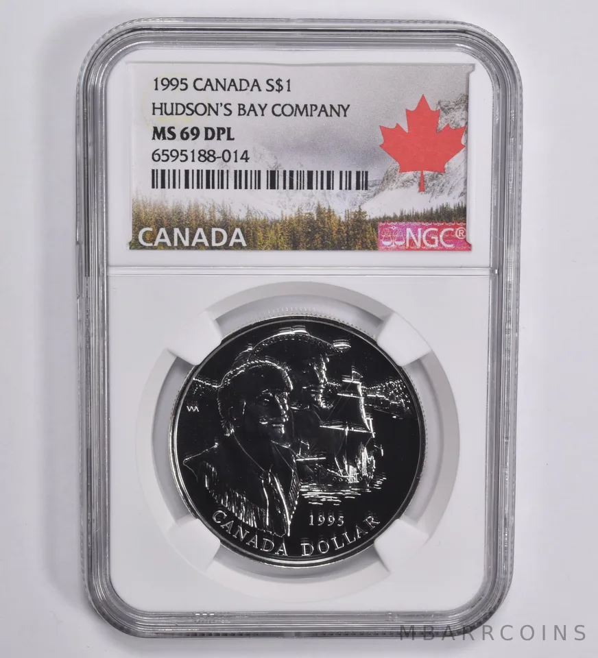 1995 Canada 1 Dollar Silver Hudson's Bay Company MS69 DPL NGC Canada