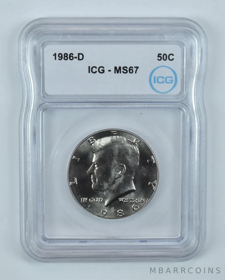 1986-D Kennedy Half Dollar MS67 ICG
