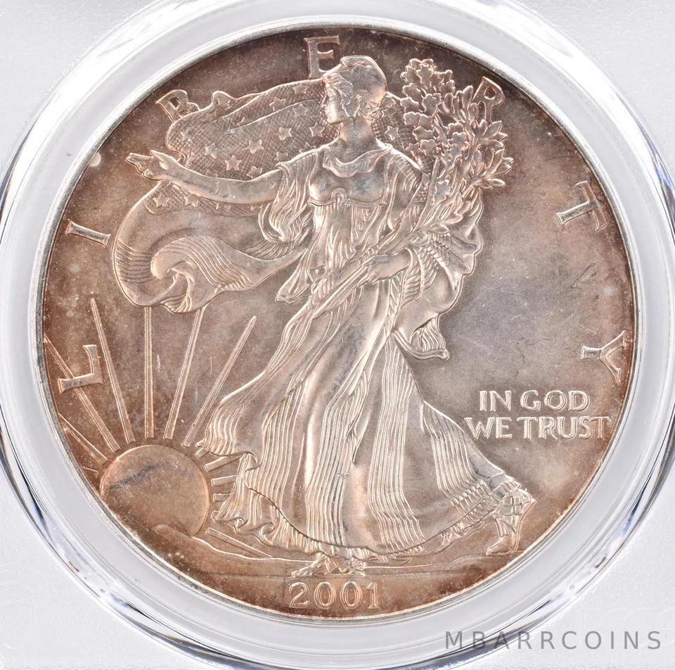 2001 American Silver Eagle MS65 PCGS Beautiful Tone *1472