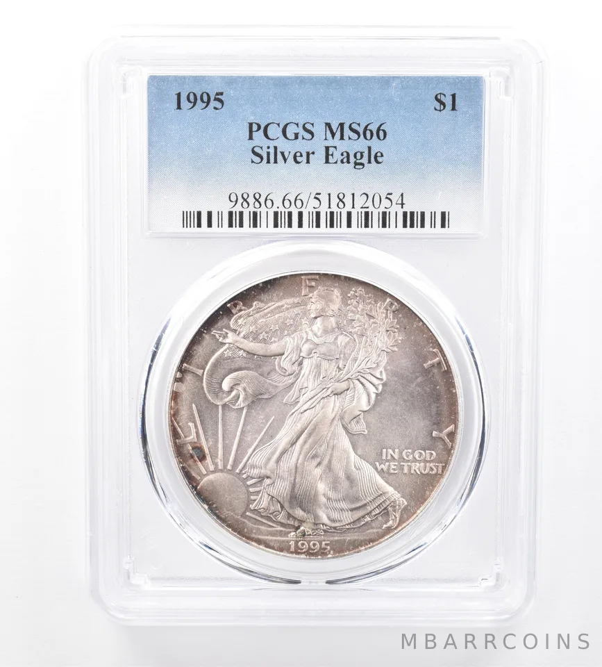 1995 American Silver Eagle MS66 PCGS Beautiful Tone *1762