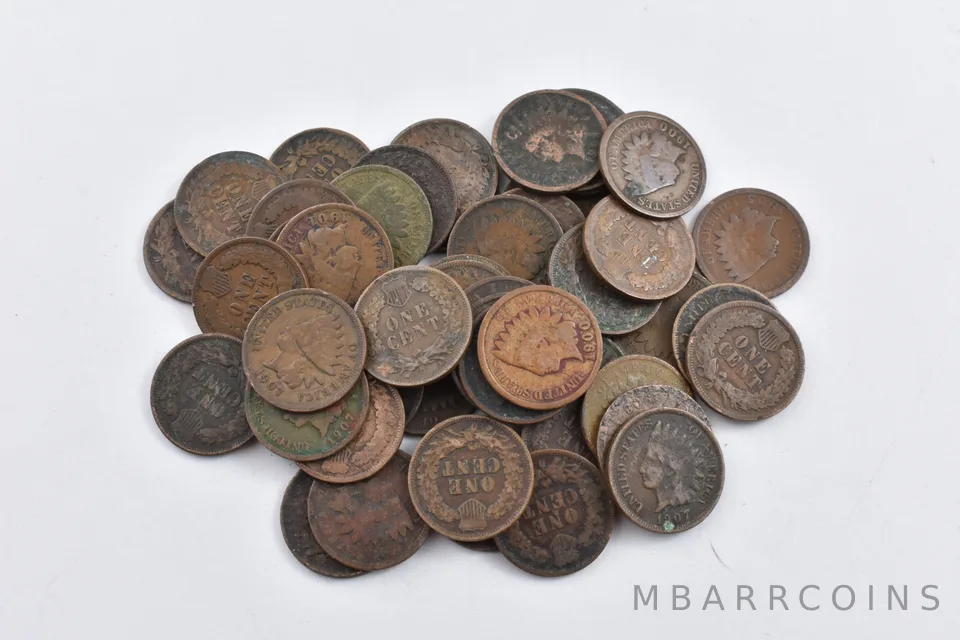 (50) 1890-1900's Indian Head Cents ROLL - Off Quality