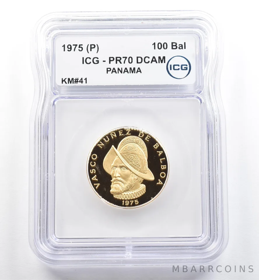 1975 (P) Panama 100 Balboas Gold KM#41 PR70 DCAM ICG *6517