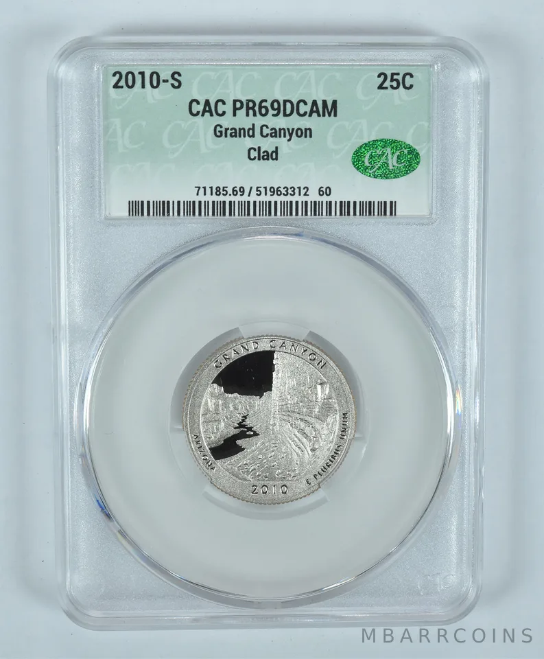 2010-S Washington Quarter Grand Canyon CLAD ATB PR69 DCAM CAC CACg