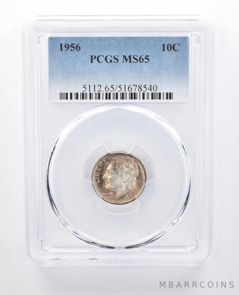 1956 Roosevelt Dime MS65 PCGS Beautiful Tone *8050