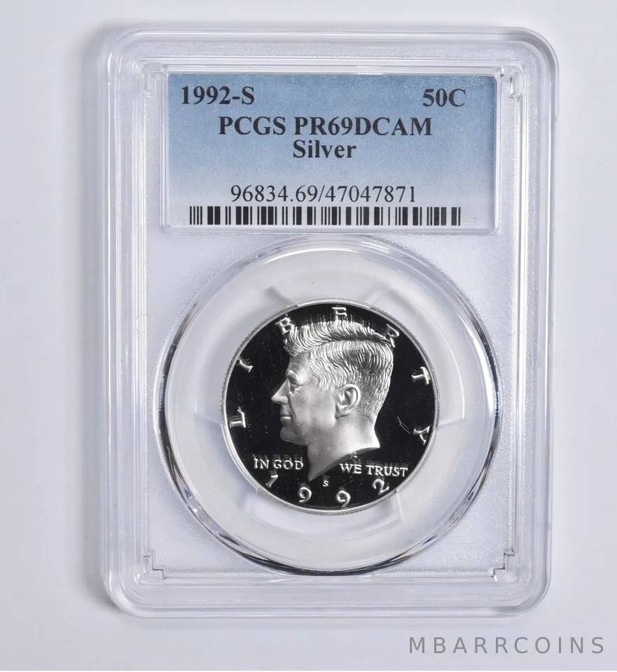 1992-S Kennedy Half Dollar Silver PR69 DCAM PCGS Blue Lbl