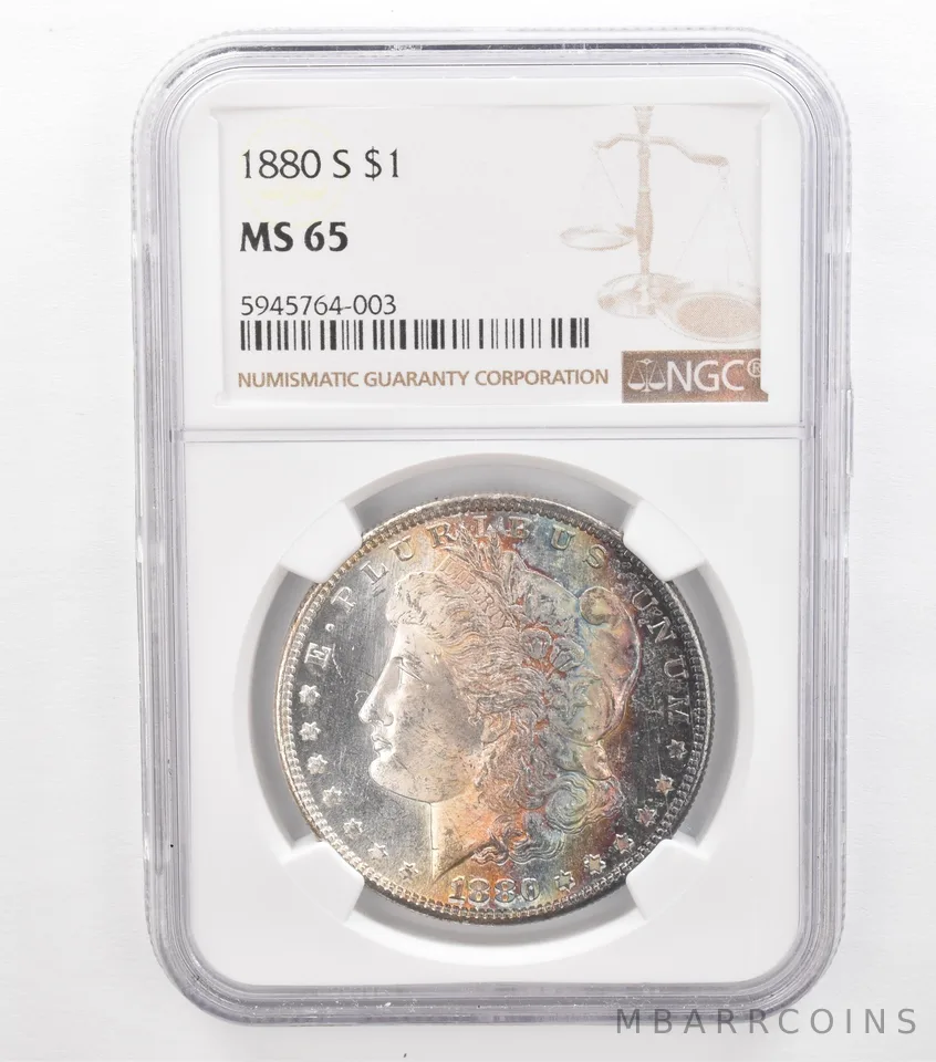 1880-S Morgan Silver Dollar MS65 NGC Beautiful Tone *3680