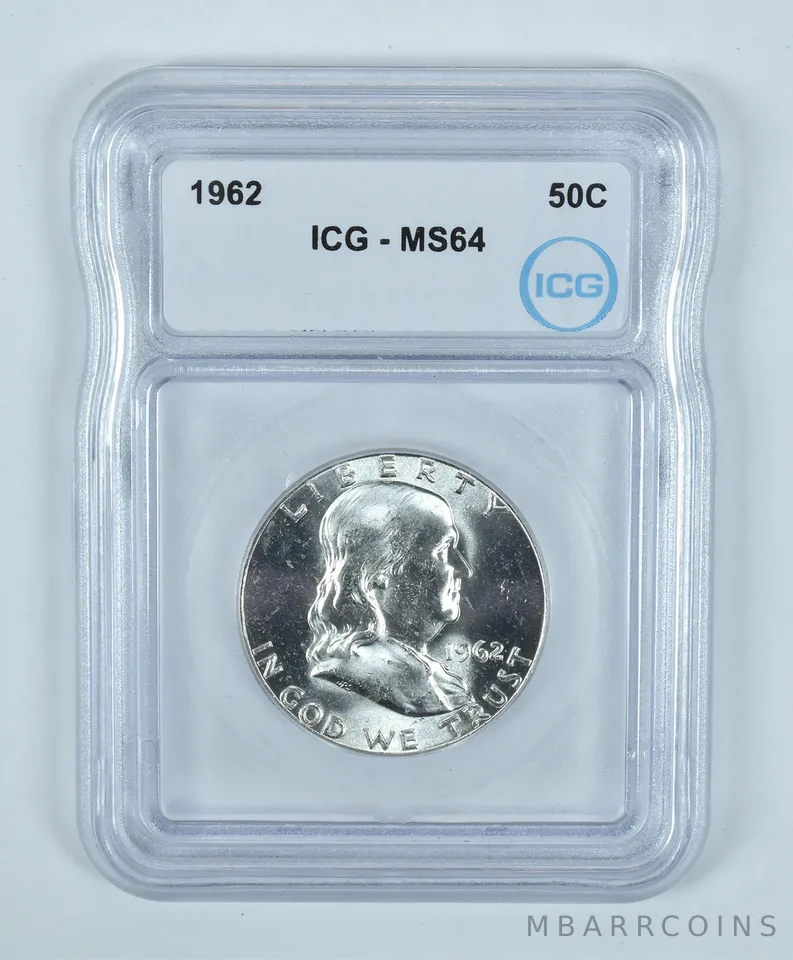 1962 Franklin Half Dollar MS64 ICG