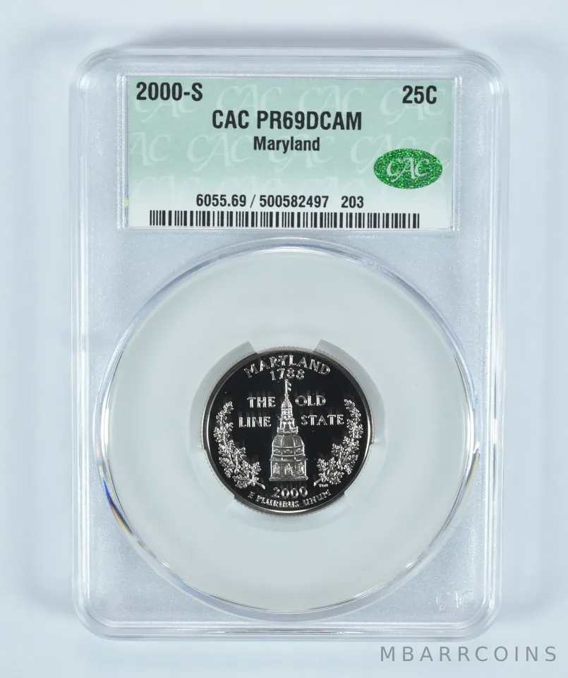 2000-S Washington State Quarter Maryland PR69 DCAM CAC CACg