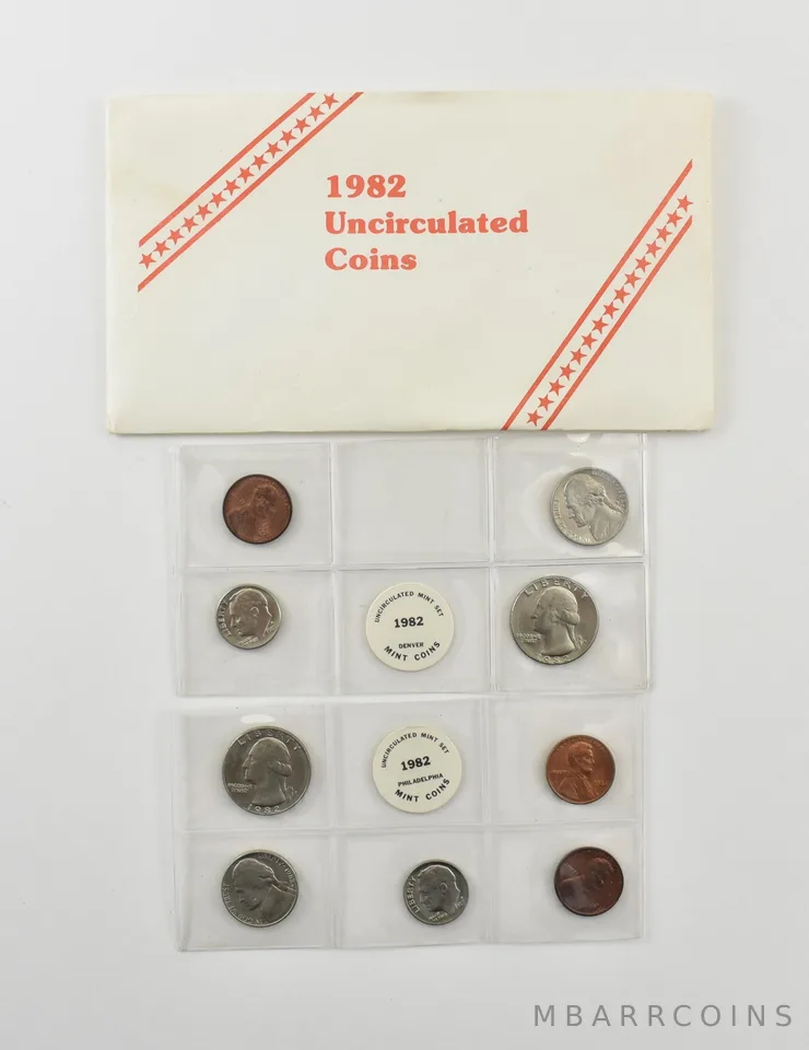 1982 Uncirculated Mint Set In Envelope *8201