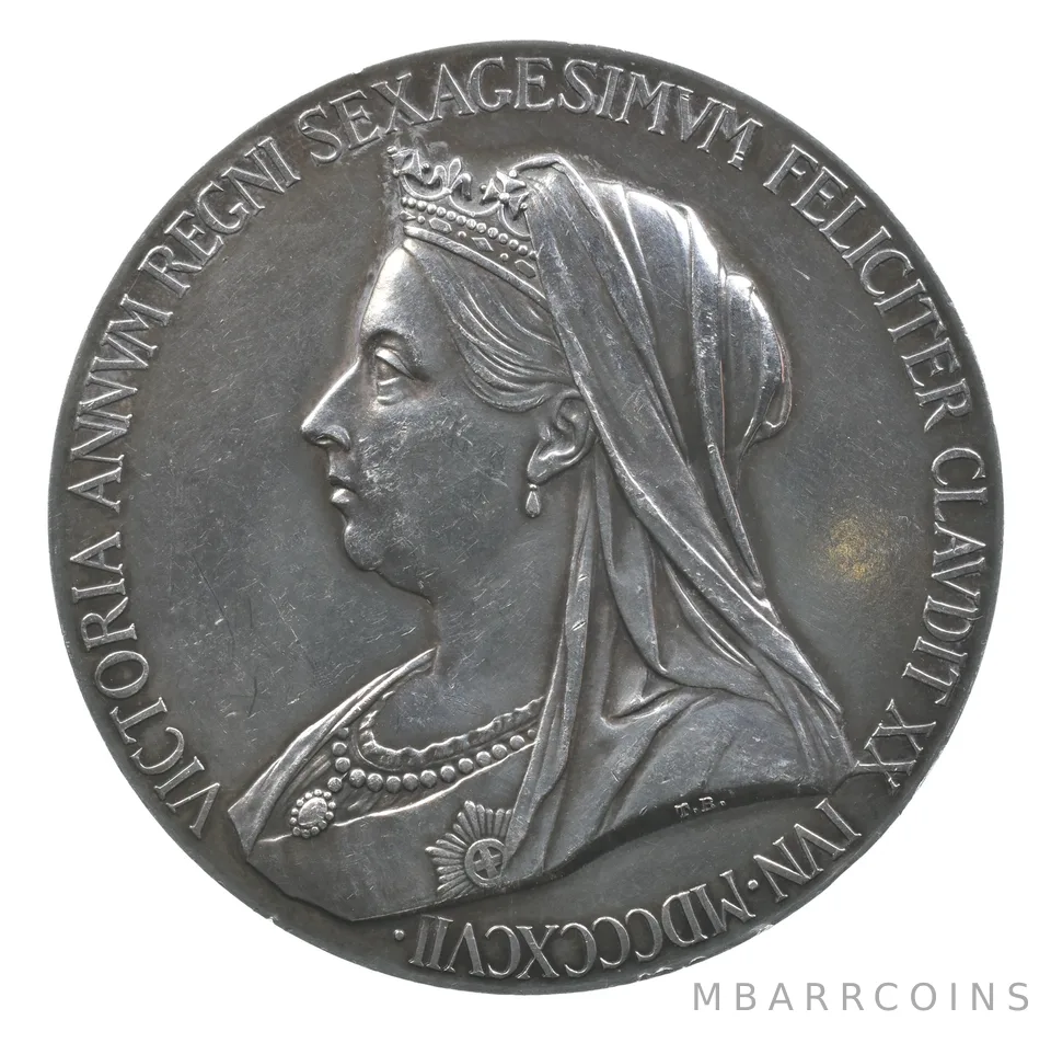 GREAT BRITAIN 1897 Victoria Diamond Jubilee Silver Medal 55mm a2968