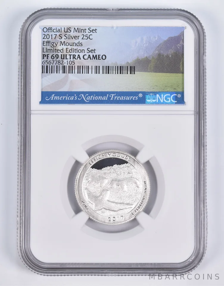 2017-S Silver PF69 ANT Effigy Mounds Quarter Limited Edition NGC