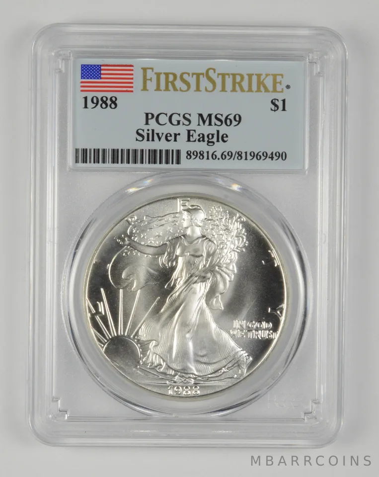 MS69 1988 American Silver Eagle First Strike PCGS *3528