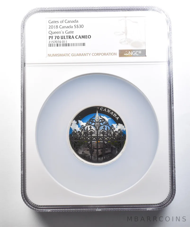 2018 Canada 30 Dollars Silver Queen's Gate PF70 UCAM NGC a4421