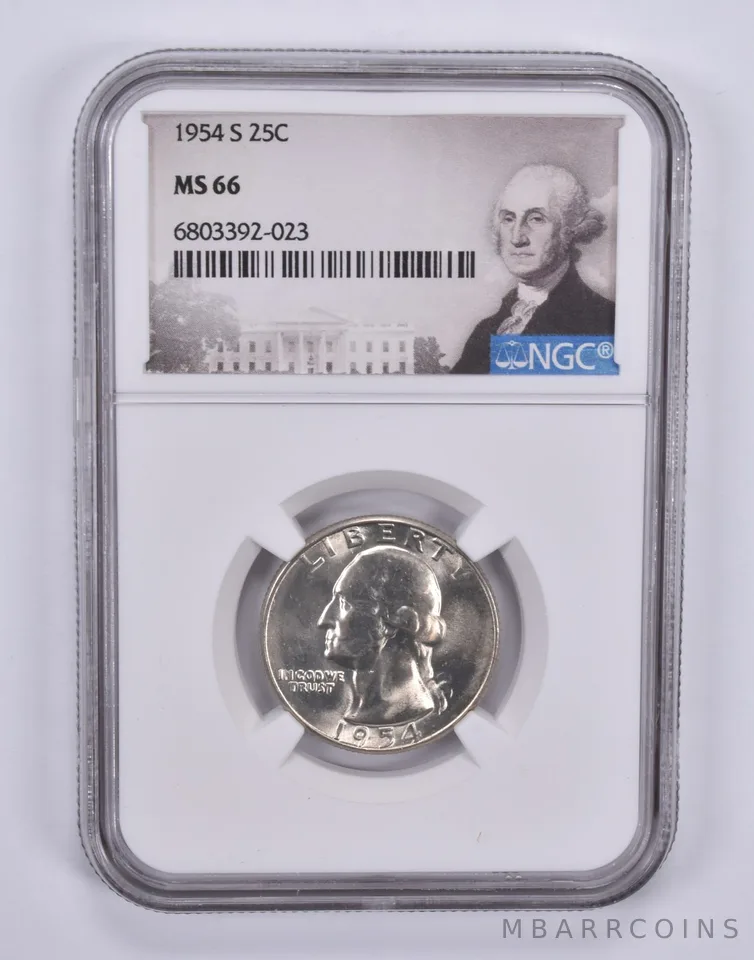 1954-S Washington Quarter MS66 NGC Special Label