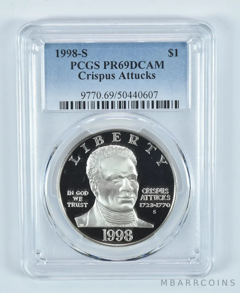 1998-S Black Patriots Commemorative Dollar PR69 DCAM PCGS Blue Label