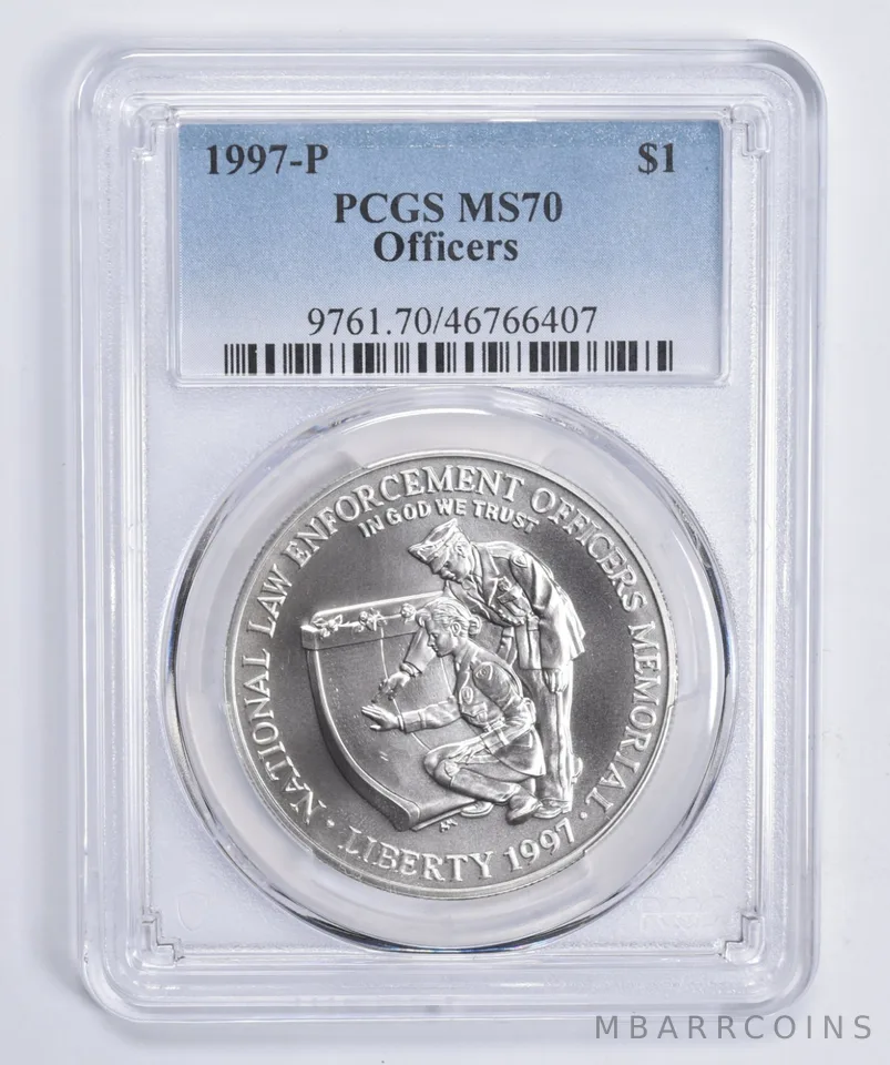1997-P Law Officers Memorial Commemorative Silver Dollar MS70 PCGS