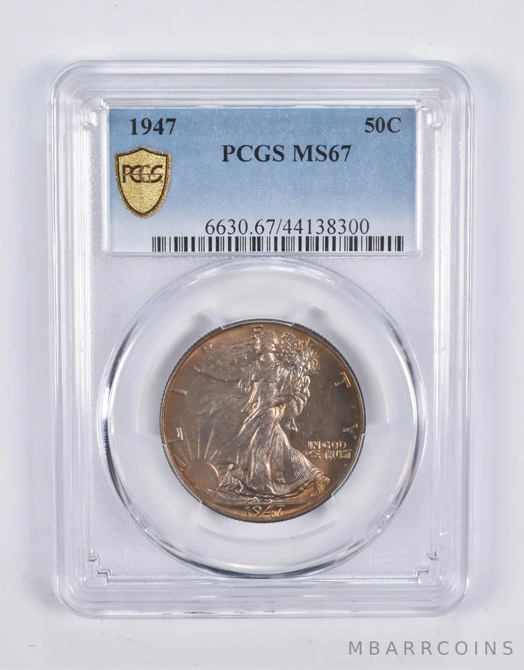 MS67 1947 Walking Liberty Half Dollar PCGS *2299