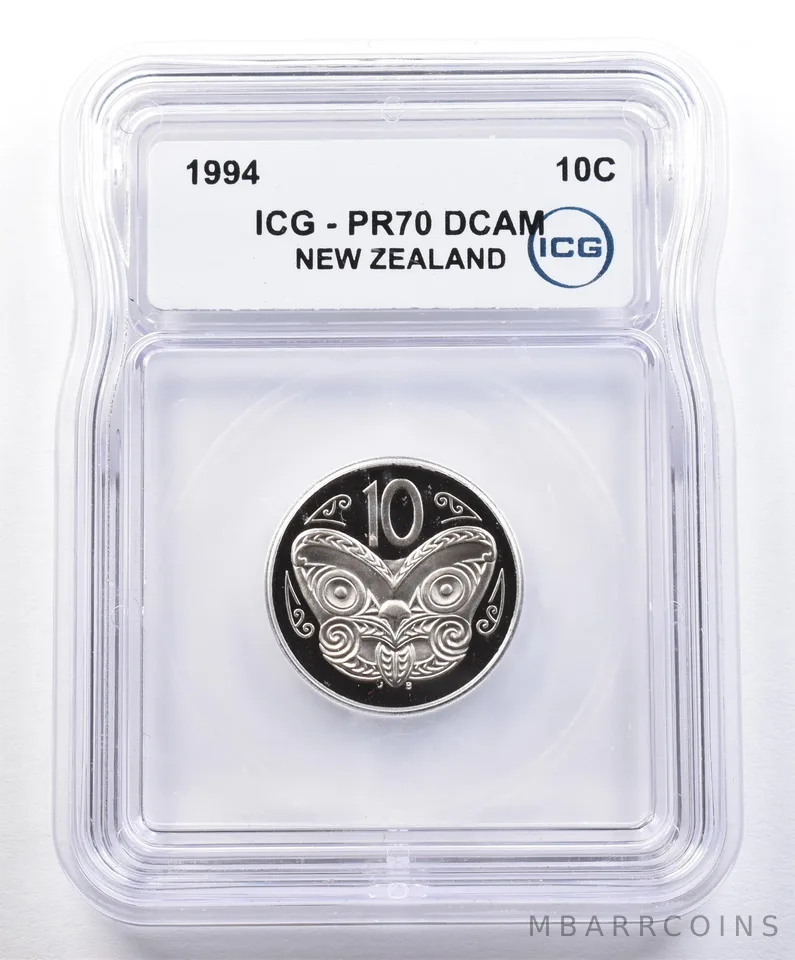 1994 New Zealand 10 Cents PR70 DCAM ICG *1603