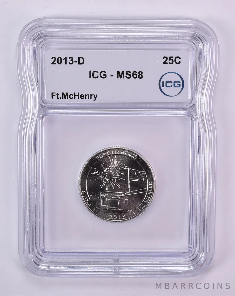 2013-D Washington Quarter ATB Fort McHenry MS68 ICG