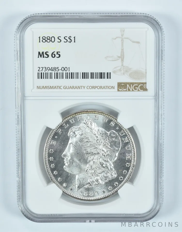 1880-S Morgan Silver Dollar MS65 NGC Brown Label