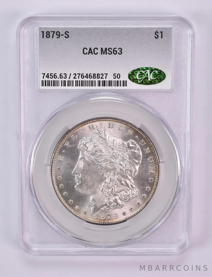 1879-S Morgan Silver Dollar MS63 CAC CACg