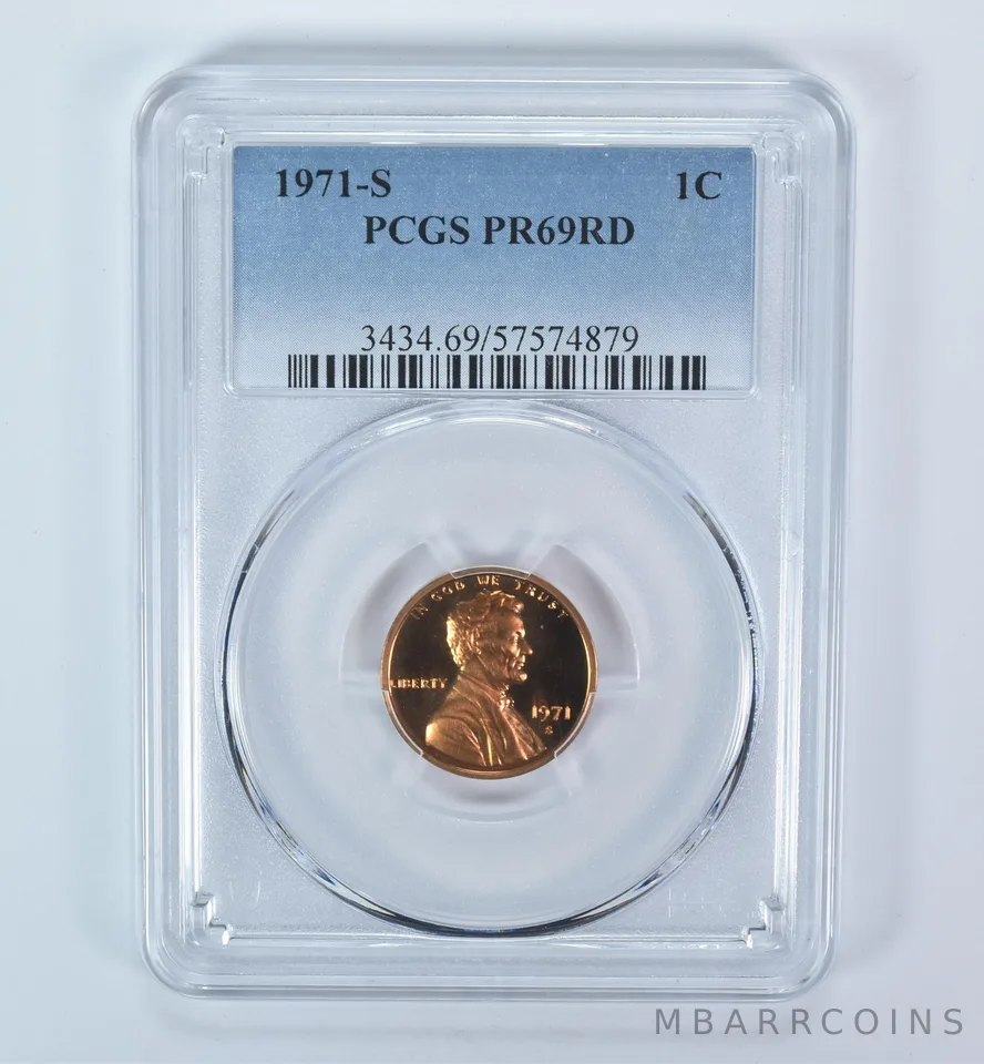 1971-S Lincoln Memorial Cent PR69 RD PCGS Blue Label