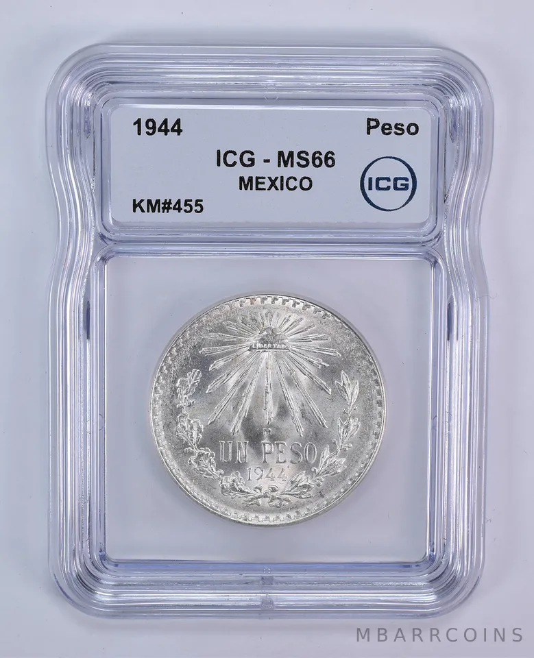 1944 M Mexico Peso KM#455 MS66 ICG