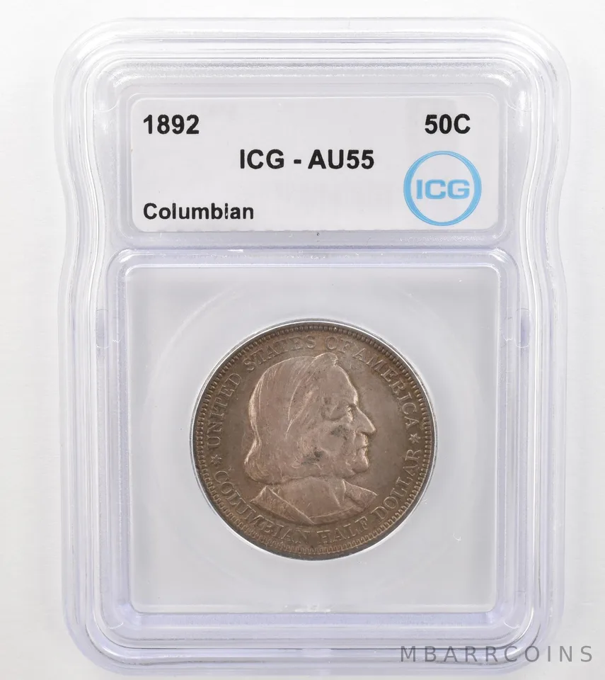 1892 Columbian Exposition Commemorative Half Dollar AU55 ICG Nice Tone *9111