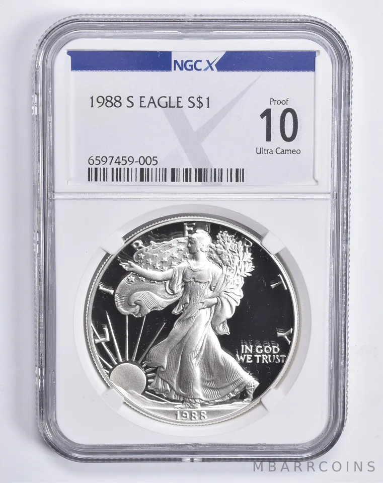 1988-S American Silver Eagle Proof 10 NGC X