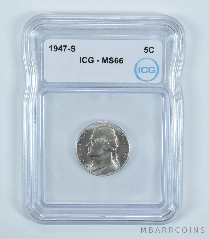 1947-S Jefferson Nickel MS66 ICG