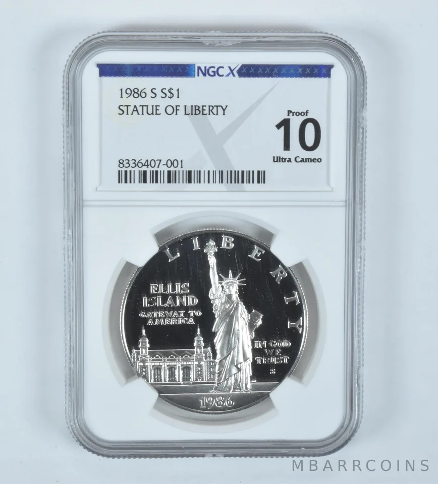 1986-S Statue of Liberty Commemorative Silver Dollar Proof 10 UCAM NGC X
