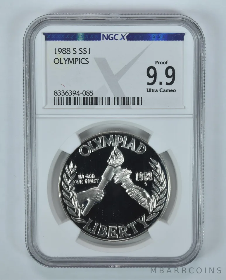1988-S Olympic Torches Commemorative Silver Dollar Proof 9.9 NGC X NGCX