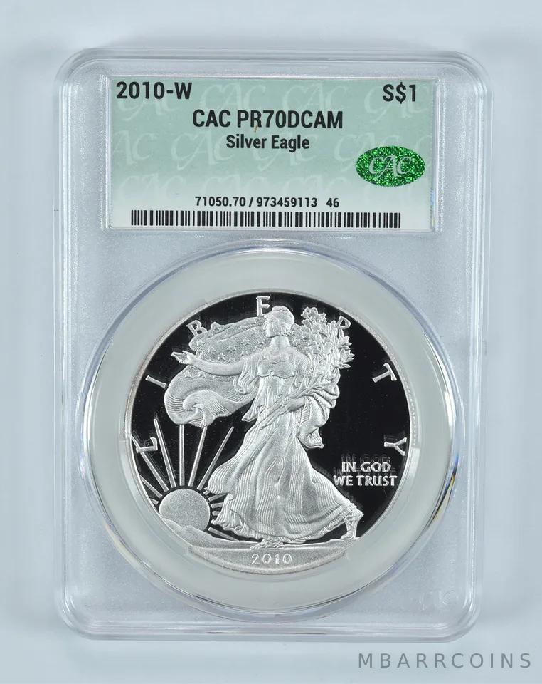 2010-W American Silver Eagle PR70 DCAM CAC CACg