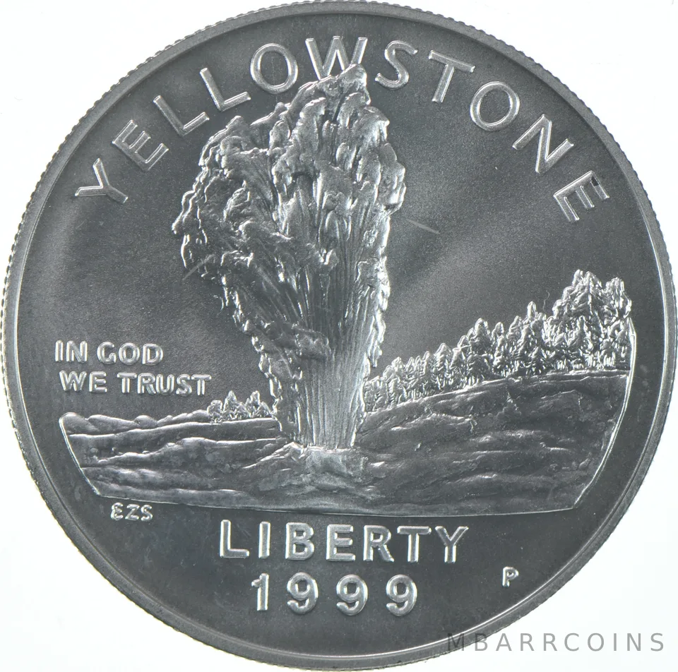 1999-P Unc Yellowstone Commemorative Silver Dollar $1