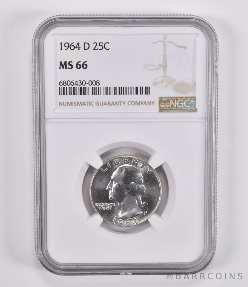 1964-D Washington Quarter MS66 NGC Brown Label