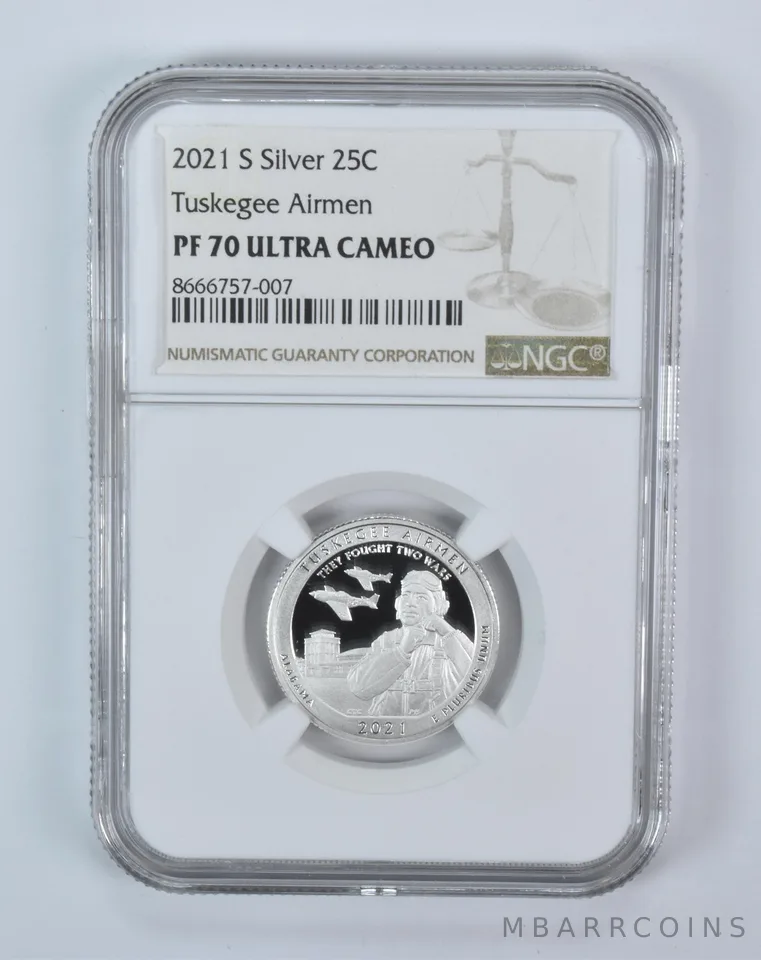 2021-S Washington Quarter ATB Silver Tuskegee Airmen PF70 UCAM NGC