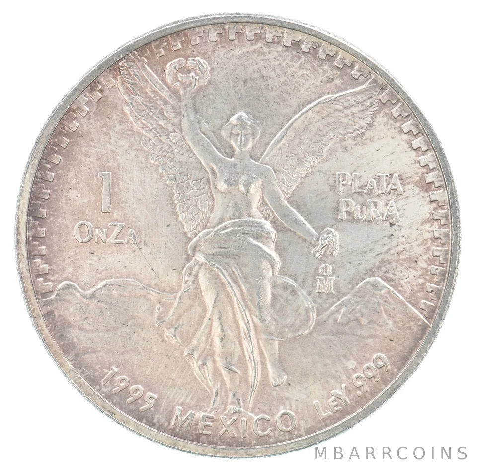 1995 Mo Mexico 1 Onza Silver Libertad Beautiful Tone *7185