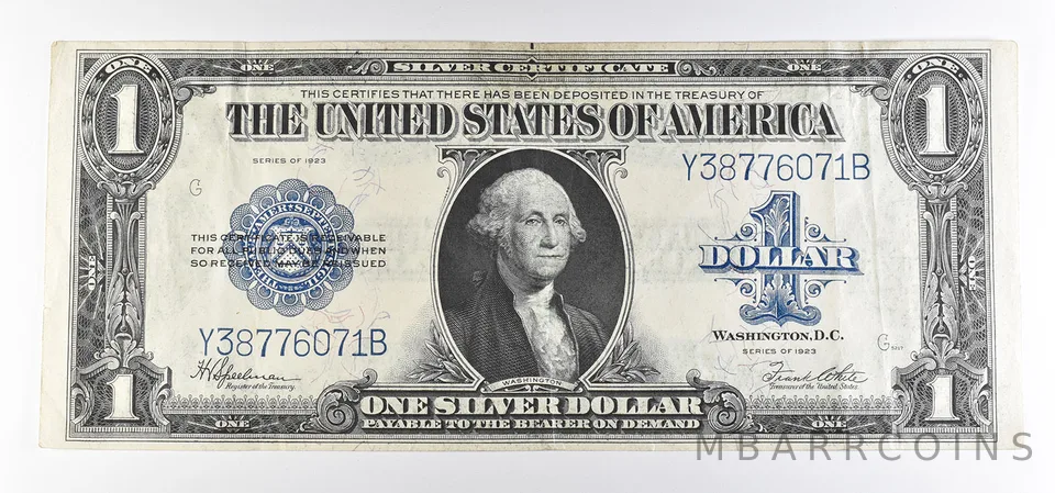 1923 $1 Silver Certificate Large Note Blue Seal FR#237 *0818