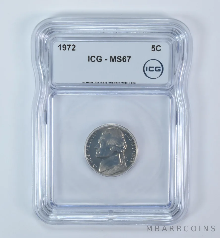 1972 Jefferson Nickel MS67 ICG