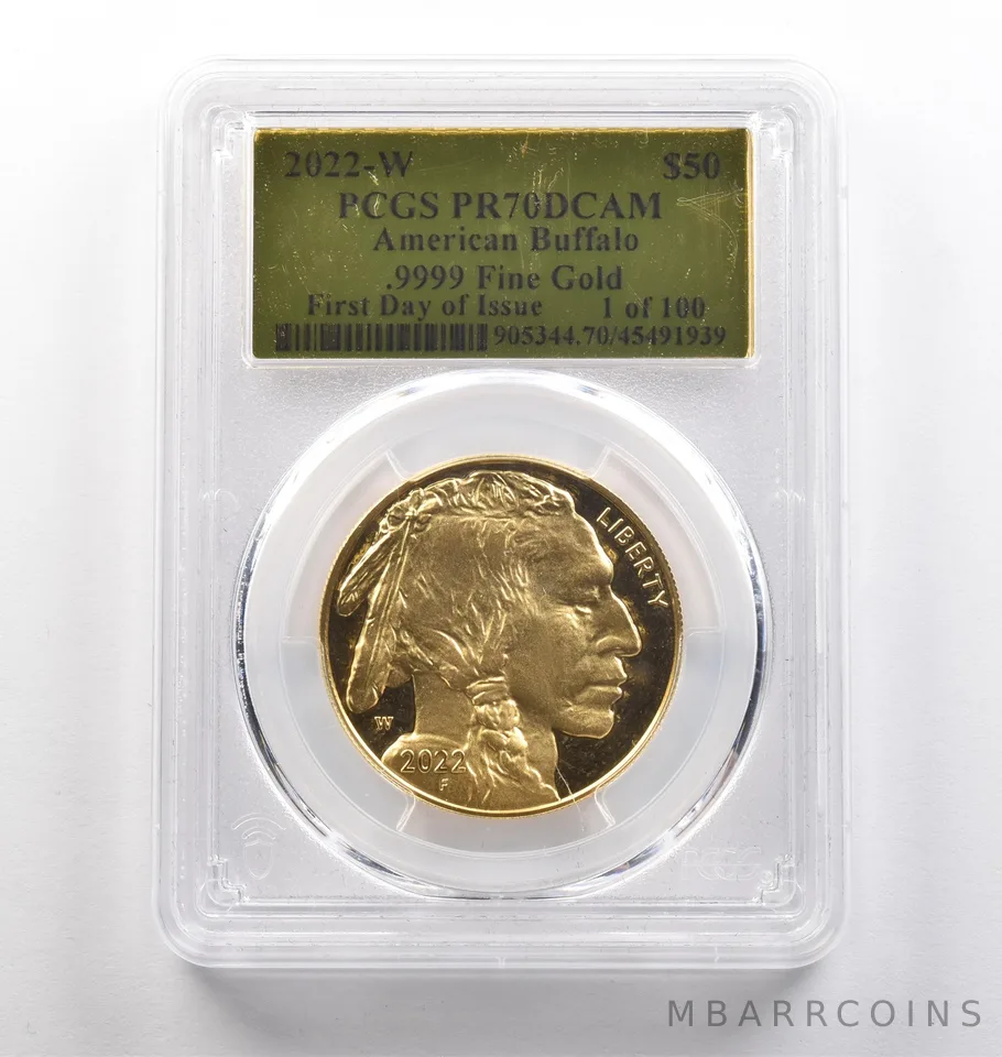 2022-W $50 American Gold Buffalo FDOI 1 Oz Gold PR70 DCAM PCGS *4026