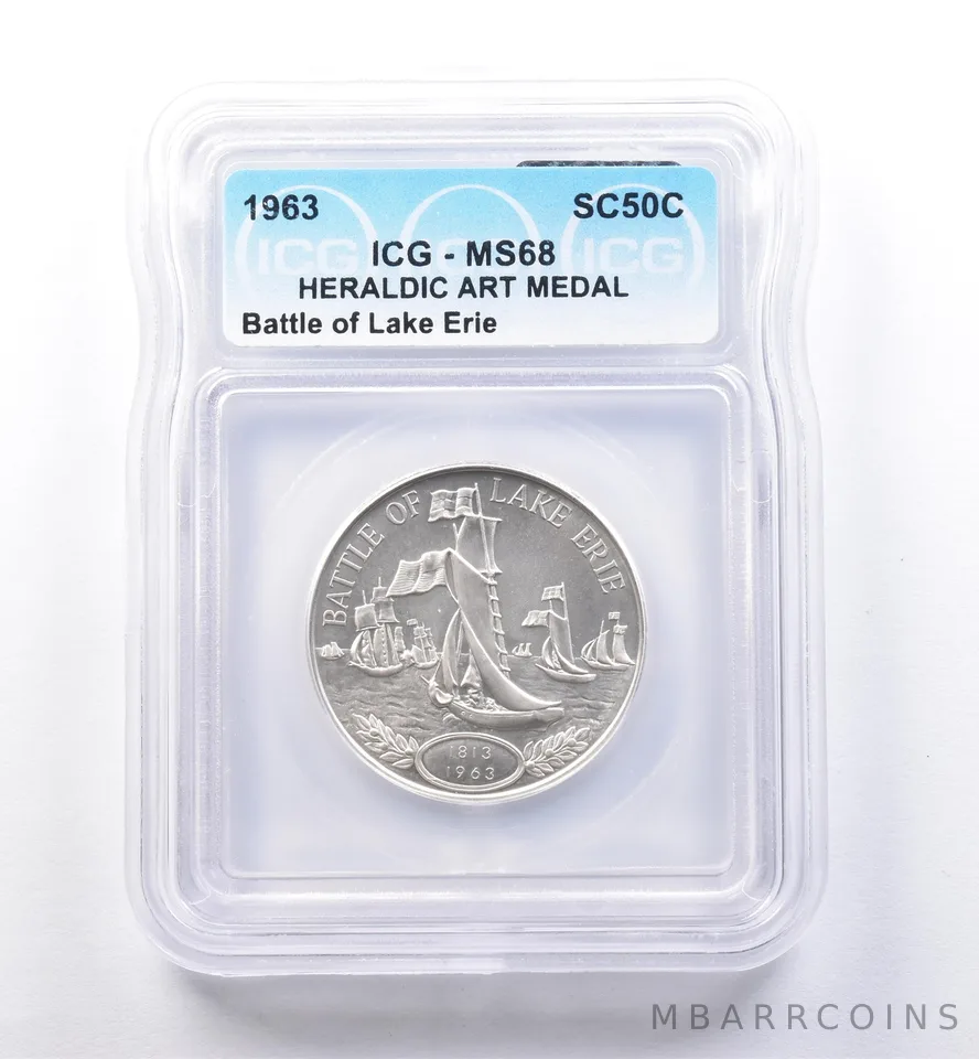 1963 So Called Half Dollar Battle Of Lake Erie MS68 ICG *8511