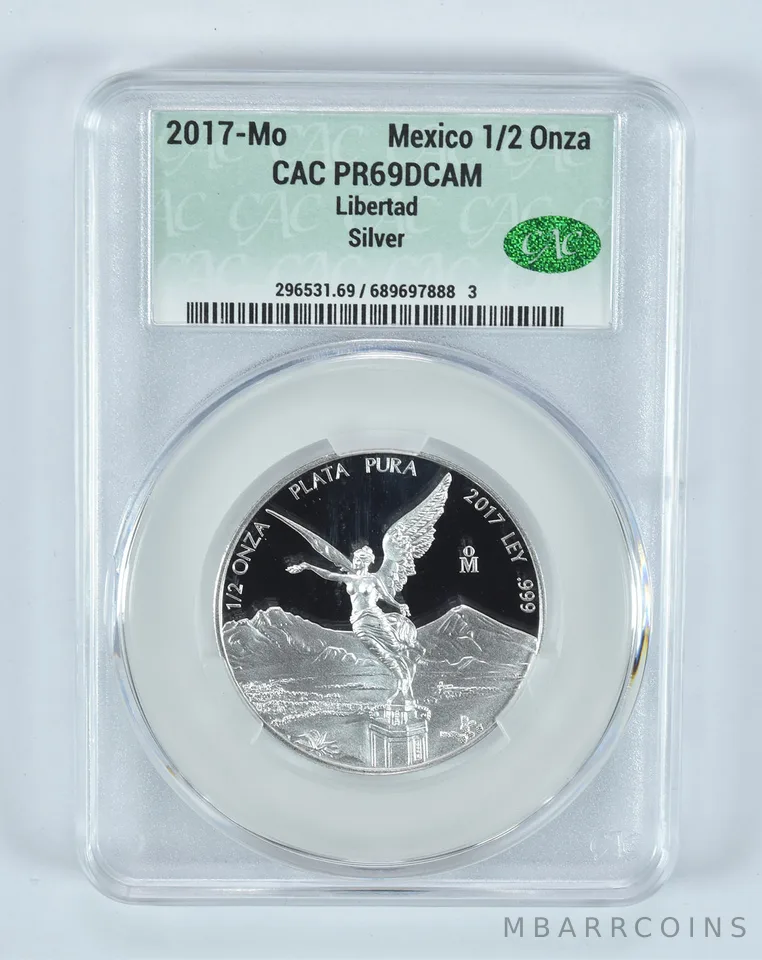 2017 Mo Mexico 1/2 Onza Silver Libertad PR69 DCAM CAC CACg