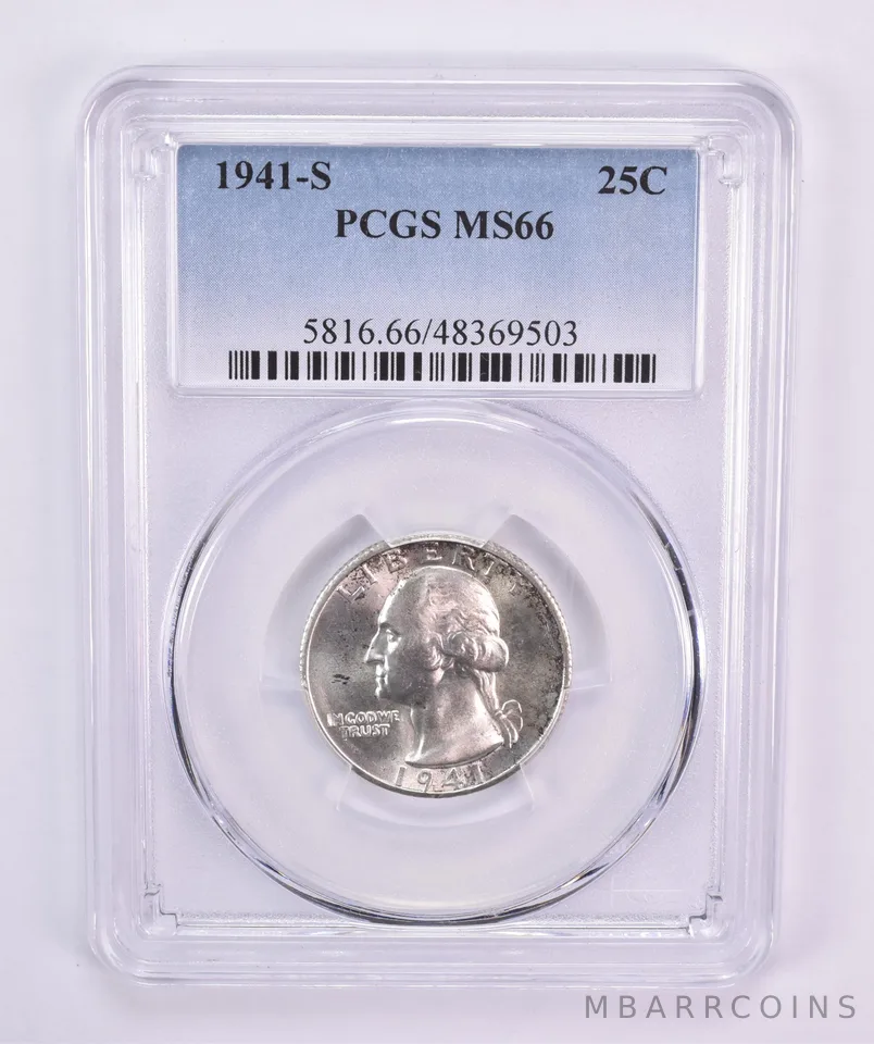 1941-S Washington Quarter MS66 PCGS Blue Label