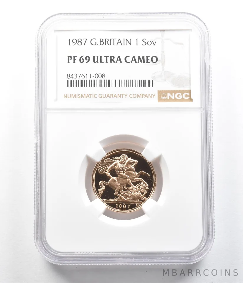 1987 Great Britain 1 Gold Sovereign PF69 UCAM NGC *5106