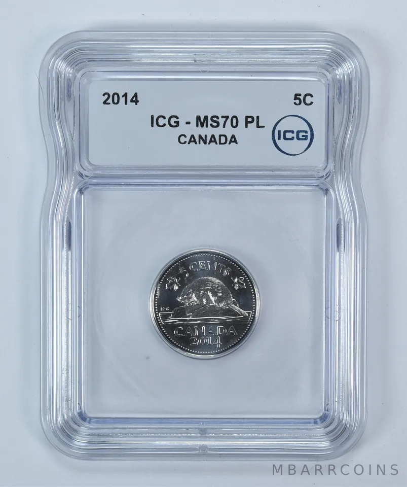 2014 Canada 5 Cents MS70 PL ICG
