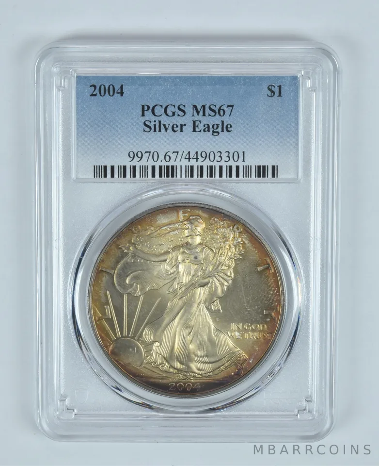 MS67 2004 American Silver Eagle - PCGS Beautiful Tone! a0875