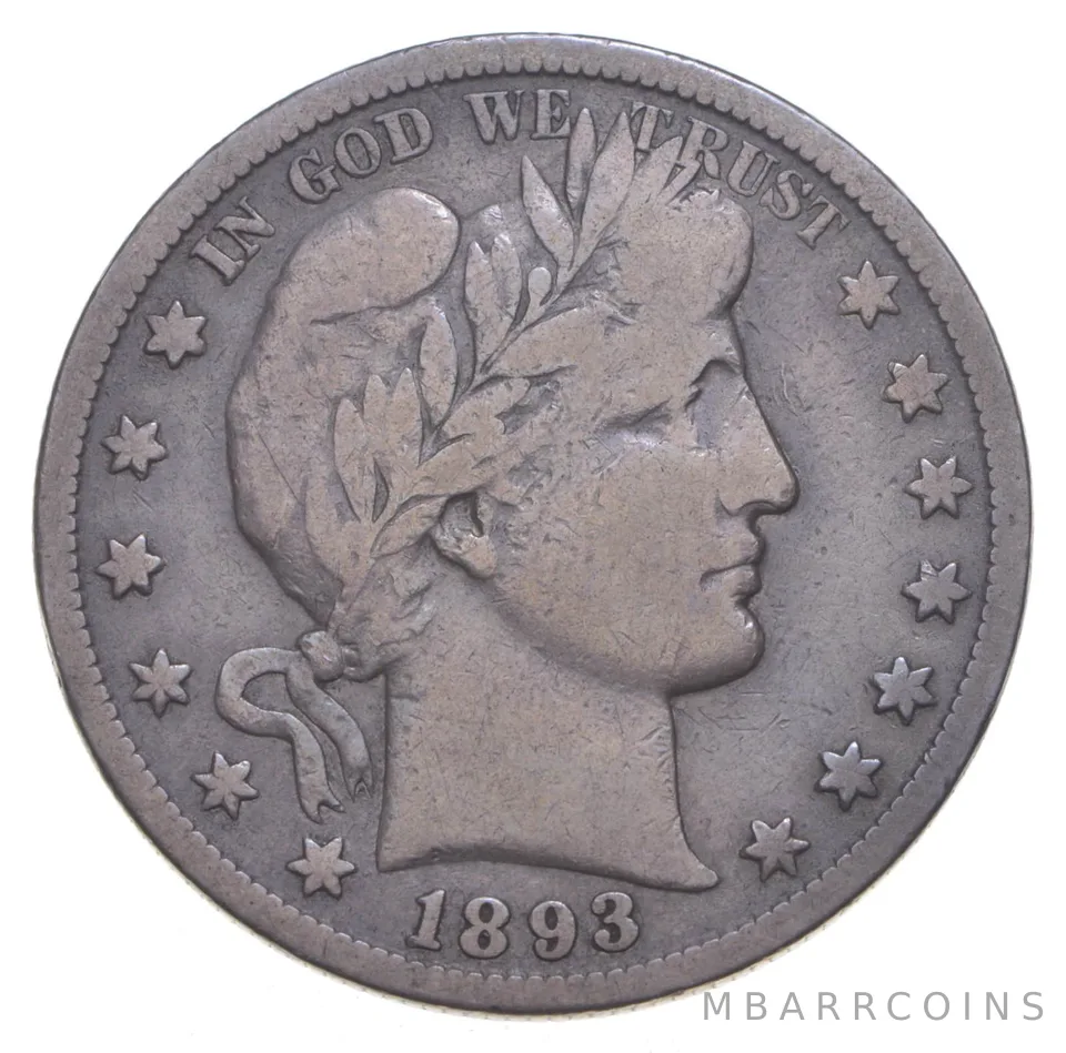 1893-S Barber Half Dollar - Cleaned *3369