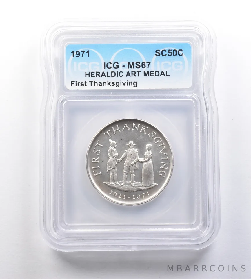 1971 So-Called Half Dollar First Thanksgiving MS67 ICG a7179