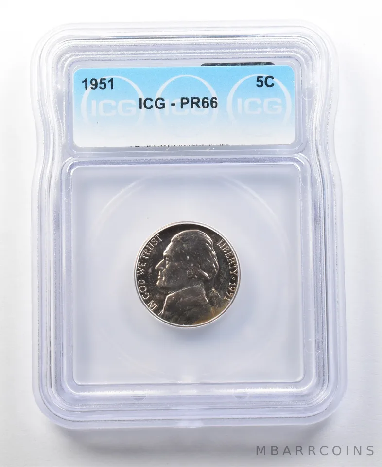 1951 Jefferson Nickel PR66 ICG *0155
