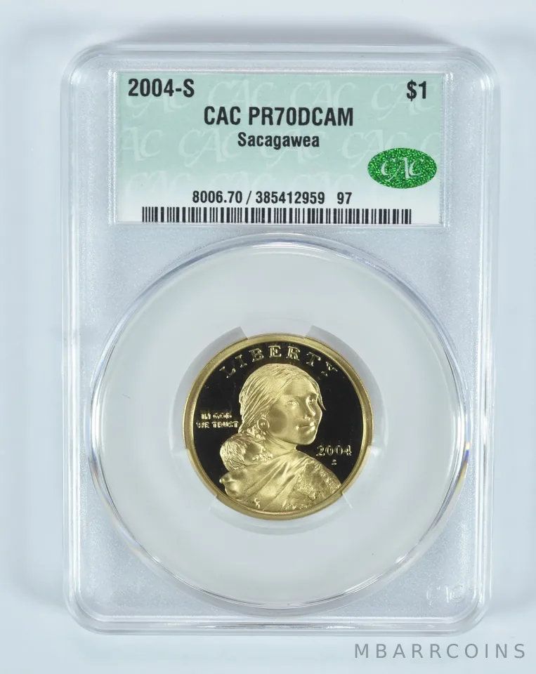 2004-S Sacagawea $1 PR70 DCAM CAC CACg